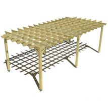 Ma Pergola Bois - Pergola bois • 7m x 3m • indépendante • style retro • livraison comprise