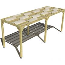 Ma Pergola Bois - Pergola bois • 6m x 2m • indépendante • sens largeur • voilage semi-transparent inclus • livraison comprise