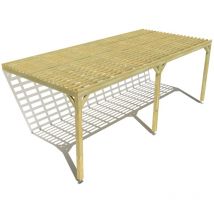 Ma Pergola Bois - Pergola bois • 7m x 3m • adossée • sens profondeur • lattage bois • livraison comprise