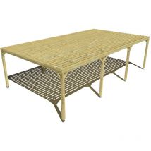 Ma Pergola Bois - Pergola bois • 9m x 5m • indépendante • sens profondeur • platelage bois • livraison comprise