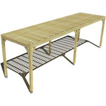 Pergola bois • 8m x 2m • indépendante • sens profondeur • lattage bois • livraison comprise