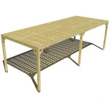 Ma Pergola Bois - Pergola bois • 8m x 3m • indépendante • sens profondeur • platelage bois • livraison comprise