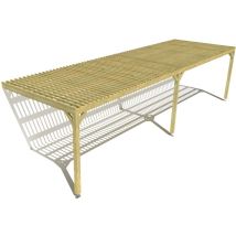 Ma Pergola Bois - Pergola bois • 10m x 3m • adossée • sens largeur • lattage bois • livraison comprise
