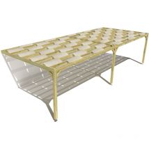 Ma Pergola Bois - Pergola bois • 10m x 4m • adossée • sens largeur • voilage semi-transparent inclus • livraison comprise
