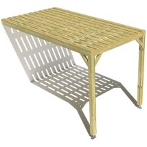 Pergola Bois • 2m X 4m • Adossée • Sens Largeur • Platelage Bois • Livraison Comprise