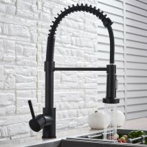 Black Kitchen Tap,Spring Kitchen Sink Mixer Tap with Pull Out Spray,Single Lever Sink Taps for Kitchen with 2-Mode Spray 360¡ãSwivel,Hot & Cold