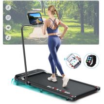 Walking Pad, Foldable Treadmill for Home with 2-level Incline, led Display & Bluetooth Speaker & Wireless Control - Black - Black Lord