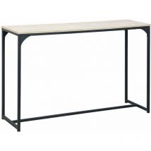 120cm console table with metal and wood effect, Loft, Black, 120x39x79 cm