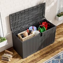 Warmiehomy - Black Outdoor Storage Cabinet Deck Box with Lock Hole