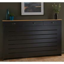 Vale Designs - Galiflo Black Radiator Cover with Storage Drawer 1500 x 955mm Large