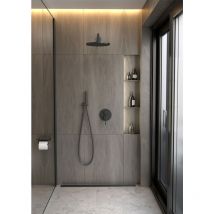 Black recessed shower mixer composition - Corbeau
