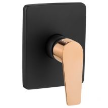 Invena - Black/Rose Gold Brass Wall Concealed Shower Mixer Simple Tap Single Lever