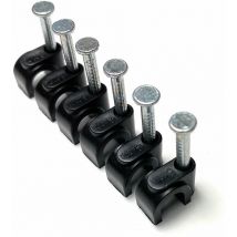 Black Round Cable Clips 8mm- 50 pieces - Black