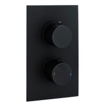 Black Round Concealed Twin Thermostatic Shower Valve by Voda Design