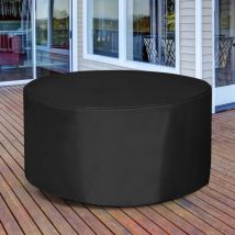 Black Round Outdoor Patio Waterproof Furniture Cover