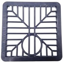 Pepte - Black Square Gully Grid Drain Cover Grate Plastic Outdoor 6 inch 150x150mm