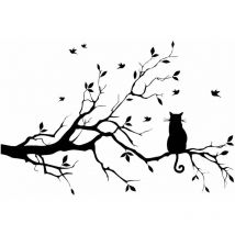 Black Tree Branches Wall Stickers Nursery Leaves, diy Removable Vinyl Wall Art Wallpaper Decal Mural Home Decor for Living Room, Bedroom, and