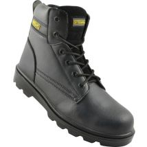 Sitesafe - Black Trucker Safety Boots - Size 8 - Black