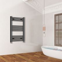 Acezanble - 1000x450mm(HxW) Matte Black Straight Central Heating Towel Rail Heating Towel Radiator - Black