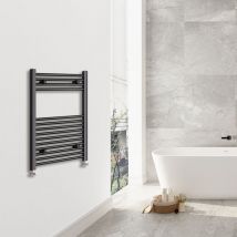 Sky Bathroom - 1000x400mm(HxW)Matte Black Straight Central Heating Towel Rail Heating Towel Radiator - Black