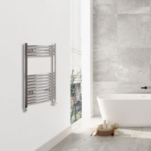Biubiubath - Chrome Camber Bathroom Towel Radiator Modern Design 800x400mm - Chrome