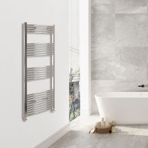 Sky Bathroom - 1600x400mm(HxW)Chrome Curved Center Heated Towel Track Heated Towel Radiator - Chrome