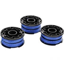 Black+decker 3er-pack Ersatzspulen Für Rasentrimmer, Reflex Plus Selbstabwickelnde Spule, 3 X 12 M Nylonfaden, 1,5 Mm Faden, A6441x3-xj Blau-aimoonsa