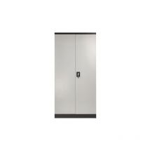 Mmt Furniture Designs Ltd - Black/Grey Stainless Steel Filing cabinet with 4 shelves- 2 Doors- Lockable Filing Cabinet (40D x 90W x 185H)