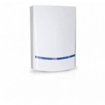 AMC - blade 01-WB Sirene mit eigener Stromversorgung, Farbe Weiß, programmierbares, blaues LED-Blinklicht mit hoher Helligkeit