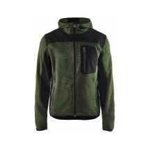 Strickjacke mit Kapuze t.xs - armee grün/schwarz - 493021174699-XXS - Blaklader