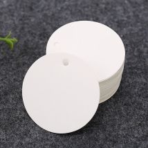 Blanc) 100PCS Étiquettes en Papier Kraft Étiquette Cadeaux-Étiquette Ronde 5x5cm Kraft Étiquettes Étiquettes de Mariage avec Ficelle pour Dragees