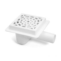 Blanc 150x150mm Étage Terre Garage Vidange Déchets Piège Déchets 50mm Tuyau