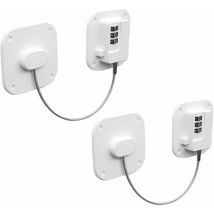 Blanc 2 Serrure Frigo avec Code, Cadenas Frigo pour Enfants, Adhésive Verrou de Réfrigérateur à Combinaison, Securite Bloque pour Porte Frigo Fenêtre