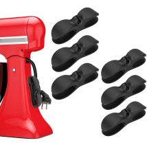 Csparkv - Noir 6 Pcs Organiseur Cordon pour Appareils - Organisateur Adhésive pour Petits Appareils Cuisine Enrouleur de Cordon Support de Cordon