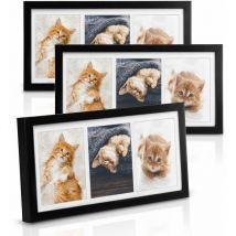 Galeria Multi cadre photo mural – Set de 3 pour images avec 10x15cm Noir - Bomoe