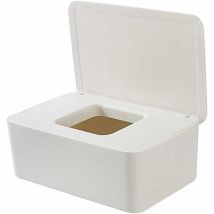 Blanc Boîte de rangement pour lingettes humides, Boîte de rangement pour serviettes, distributeur de lingettes pour bébé, avec couvercle pour la