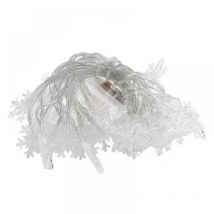 Blanc chaud, 6 m) Guirlande lumineuse flocon de neige de Noël à 40 led, double modes stable et clignotant, décoration intérieure et extérieure