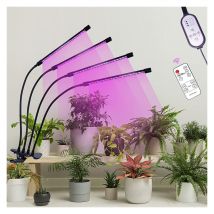 Rouge)Lampe pour Plantes, Nouvelle led 4 Heads Lampe de Croissance, Chronométrage auto - on/off Lampe Led Horticole pour Semis, Succulentes, Orchidee
