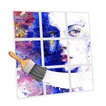 Delitech - Blanc Neutre - Pack personnalisable de 9 dalles led imprimées - 60x60cm - Fabriqué en France (alimentation non fournie)