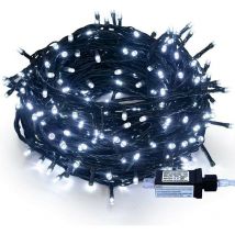 Blanc) Guirlande lumineuse extérieure alimentée par courant alternatif, guirlande lumineuse led extérieure, lumineuse 33M 300LED 8 modes lumières de