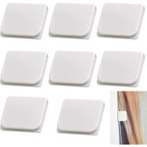 Serbia - Blanc - Lot de 8 clips autocollants pour rideaux de douche - Résistant aux éclaboussures - Résistant au vent - Ne nécessite aucun perçage