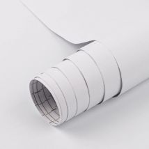 Linghhang - Blanc Mat Contact Papier Peel and Stick 45cmx200cm Papier Peint Blanc Solide Texturé Film Vinyle Décoratif Autocollant pour Comptoir