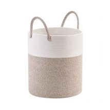 Cyslmuk - Blanc Panier à Linge Coton Pliable Sac Linge Sale Grande Capacité avec Poignée Corbeille a Linge
