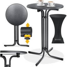 Gastro Table haute pliante - Gastronomie Table bistrot ronde - Table de jardin pliante résistante aux intempéries - Table de fête ronde - Résistante