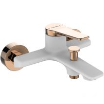 Kuchinox - Robinet Mitigeur Baignoire Blanc Or Mural Monocommande Alians