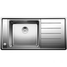Les Tendances - Blanco Andano - Lavello, 100x50 cm, con comando remoto dello scarico e vaschetta, acciaio inox 523000