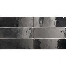 Carrelage mur effet zellige bejmat gris anthracite 6,5x20 cm artisan graphite (vendu par boite de 0.50m2)