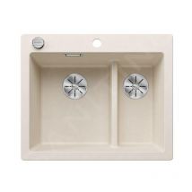 Pleon 6 Split - Évier en Silgranit, 615x510 mm, avec commande du vidage, InFino, blanc doux 527138 - Blanco
