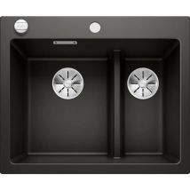 Blanco - Pleon 6 Split - Évier en silgranit, 62x51 cm, avec commande de vidage, noir 525956