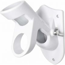 (Blanc)Support de mât de Drapeau Réglable Porte-Drapeau Base De Mât De Drapeau en Aluminium avec Deux Positions pour Poteaux De Drapeau d'un Diamètre